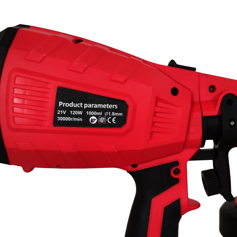 Pistol de vopsit cu acumulator , Rezervor 1000 ML , 21 V , 3 Ah