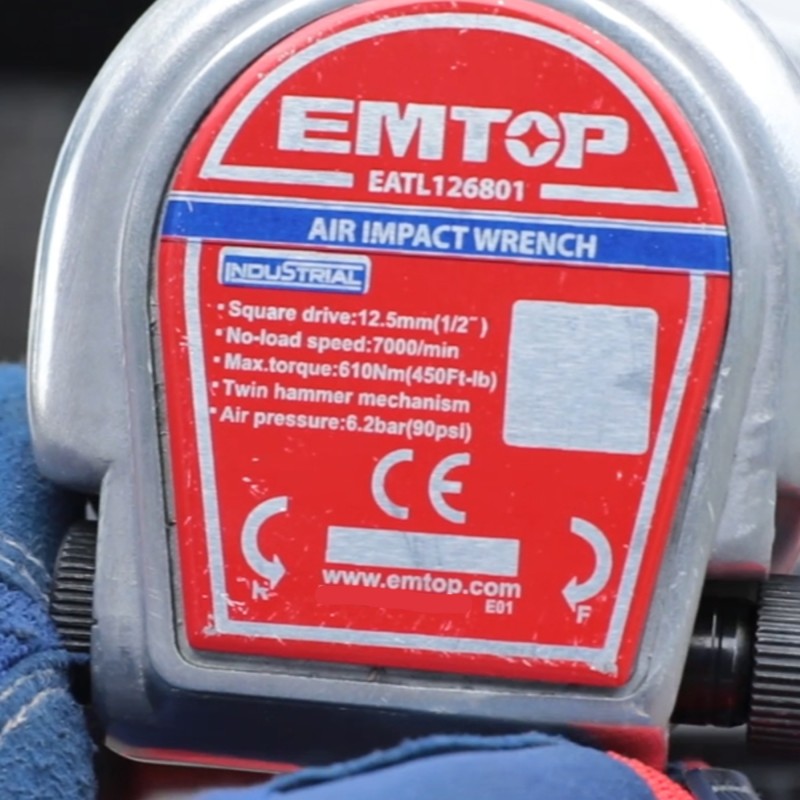 Pistol pneumatic 1 2  , 610Nm, 3 capete (17mm,19mm,21mm) - EATL126801 EMTOP - EATL126801, EMTOP