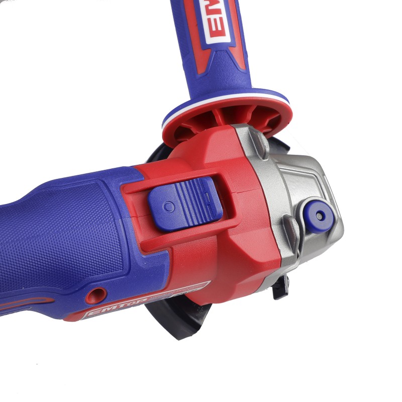 Polizor unghiular cu 2 acumulatori 4.0Ah, motor fara perii (brushless), 115mm, 10 discuri incluse - ELAG211542, EMTOP