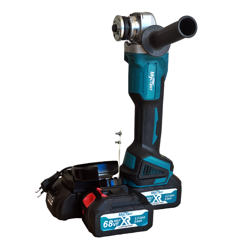 Polizor unghiular cu 2 acumulatori , Mustang , 48 V , 5 Ah , Diametru disc 125 mm , 9000 Rpm