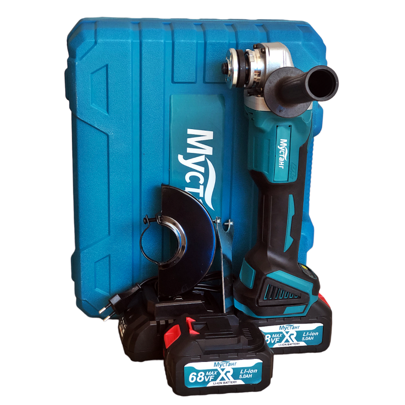 Polizor unghiular cu 2 acumulatori , Mustang , 48 V , 5 Ah , Diametru disc 125 mm , 9000 Rpm