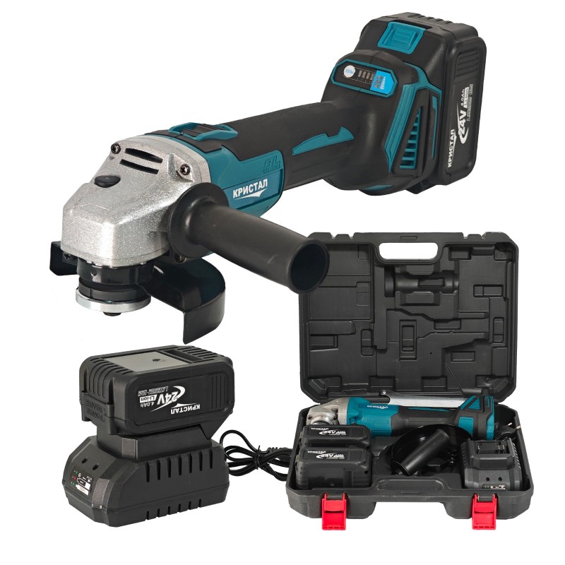 Polizor Unghiular pe Acumulator DDT-CRISTAL , 24V 4Ah, Motor Brushless, 820W, 8500 rot min