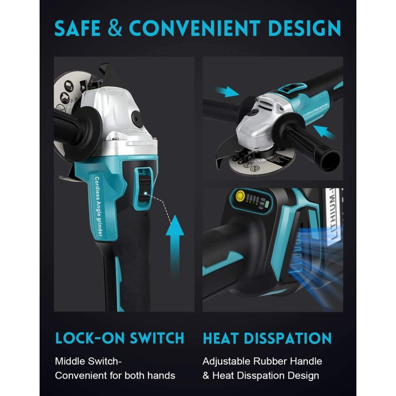 Polizor Unghiular pe Acumulator DDT-CRISTAL , 24V 4Ah, Motor Brushless, 820W, 8500 rot min