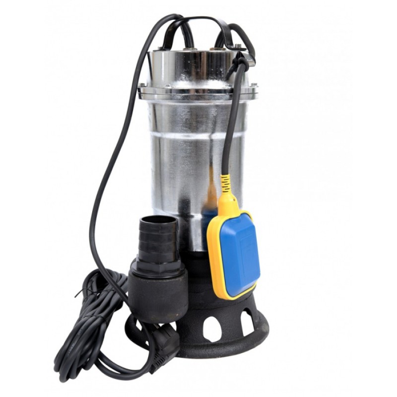 Pompa pentru apa murdara cu plutitor fara tocator, DDT, Inox, SWP2550F, 2550 W, 25 mc h+ Furtun pompier, 20 metri, 2 toli,