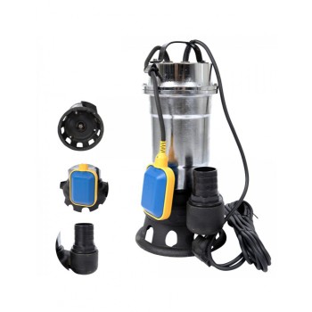 Pompa pentru apa murdara cu plutitor fara tocator, DDT, Inox, SWP2550F, 2550 W, 25 mc h+ Furtun pompier, 20 metri, 2 toli,