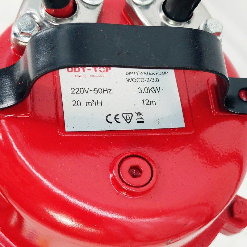 Pompa apa murdara (WC, fosa, hazna), cu Cutit Tocator si Plutitor, DDT, WQCD-2-3.0, 3000W + Furtun pompier, 20 metri, 2 toli,MAX 20m  ³ h