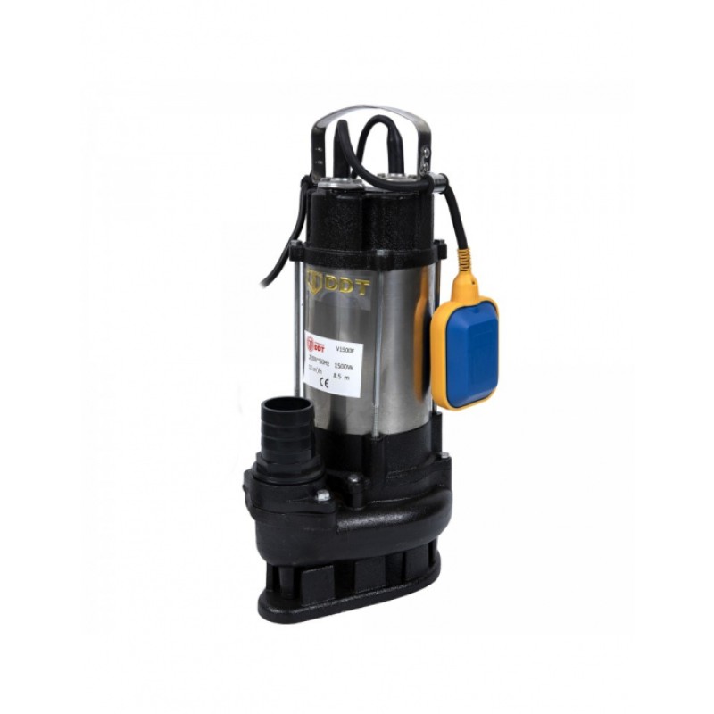 Pompa submersibila de apa murdara DDT V1500F, 1500 W, 12 mc h+ Furtun pompier, 20 metri, 2 toli