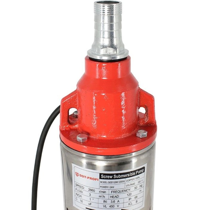 Pompa submersibila, Bobinaj 100% cupru, DDT-PROFI, QGD120-1.2 , 1.2 kW, Inox+Fonta, 3 m  ³ h, 120 m
