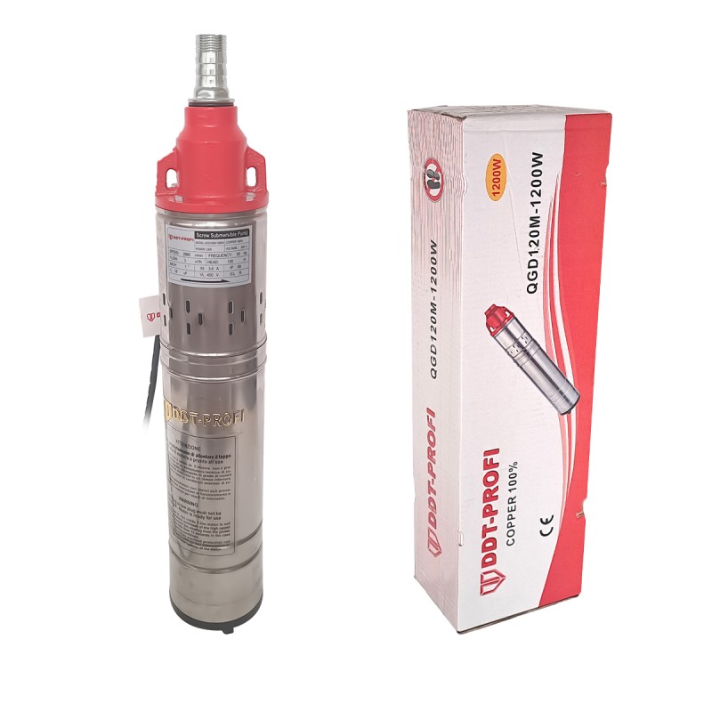 Pompa submersibila, Bobinaj 100% cupru, DDT-PROFI, QGD120-1.2 , 1.2 kW, Inox+Fonta, 3 m  ³ h, 120 m