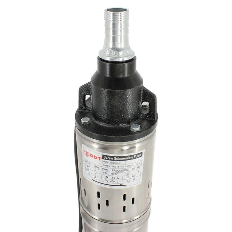 Pompa submersibila, DDT, QGD120 Inox-Fonta, 1.1 kW, 50 l min, 10 m cablu de alimentare