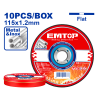 Set 10 discuri abrazive de taiere a metalelor 115x1.2mm - EACD121155, EMTOP
