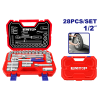 Set tubulare cu clichet 1 2,  ³ 28 buc, cutie de transport - ESKT12281, EMTOP