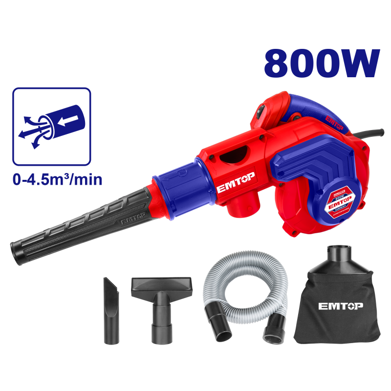 Suflanta cu aspirator 800W, set suplimentar perii motor - EABR8001, EMTOP