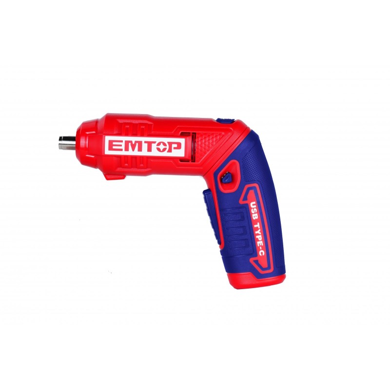 Surubelnita cu incarcare prin cablu USB C, 4V, 4Nm, maner reglabil, 18 accesorii, cutie de plastic - ECSR0408, EMTOP