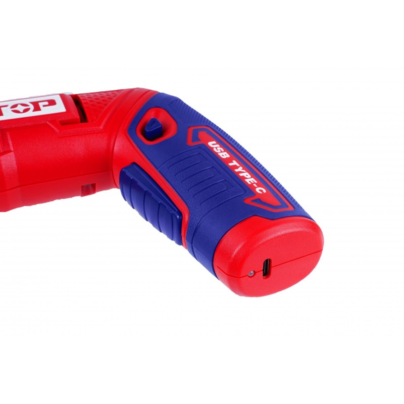 Surubelnita cu incarcare prin cablu USB C, 4V, 4Nm, maner reglabil, 18 accesorii, cutie de plastic - ECSR0408, EMTOP