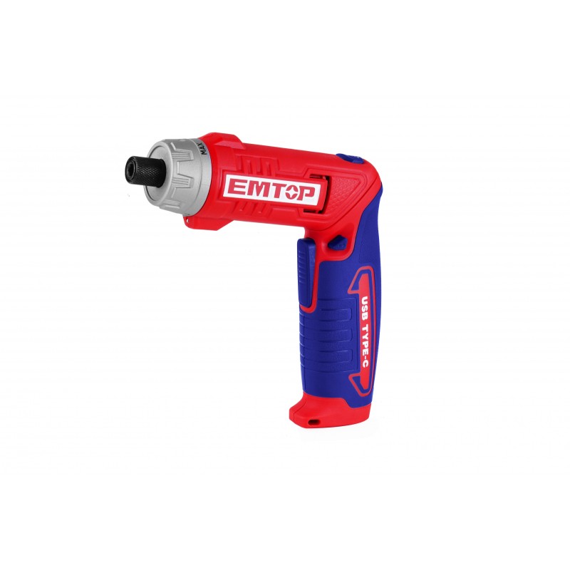 Surubelnita cu incarcare prin cablu USB, 8V, 6Nm, maner reglabil, 17 accesorii, geanta inclusa - ECSR0803, EMTOP