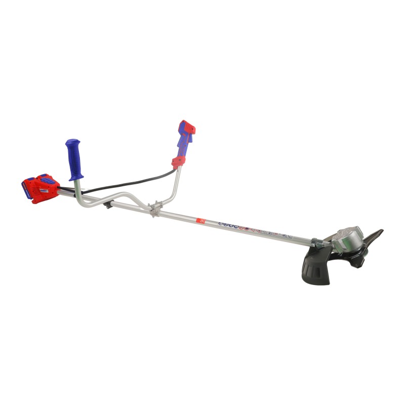 Motocoasa electrica Trimmer cu 2 acumulatori 4.0Ah, motor fara perii (brushless), 330 255mm, accesorii incluse - ELMR202523, EMTOP