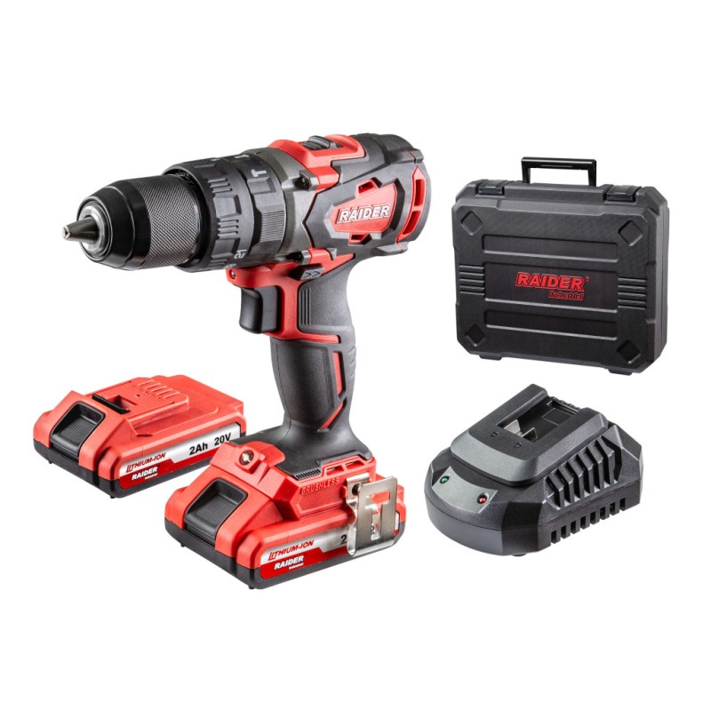 Bormasina cu percutie fara perii 20V 2x2Ah 62Nm RDI-CDB02