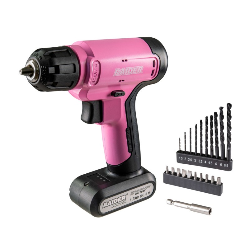 Bormasina 8V 1.3Ah 20Nm 10mm 21 accesorii valiza RD-CDL37