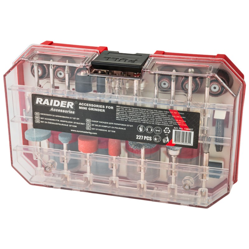 Set 227 accesorii pentru mini polizor drept in cutie