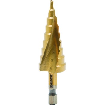 Burghiu conic in trepte HEX 1/4" HSS + TIN ø4-20mm