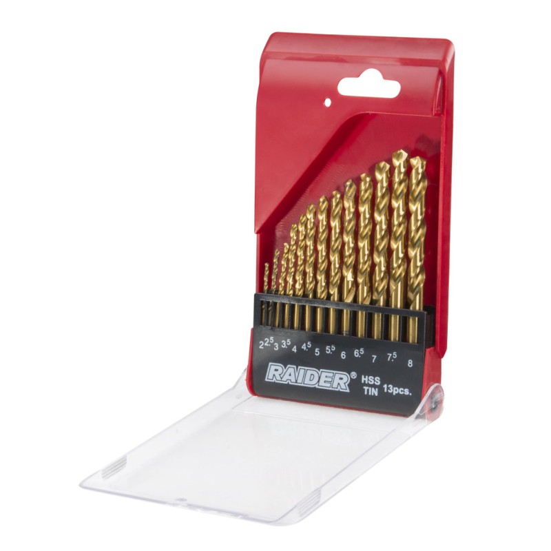 Set 13 burghie HSS+TIN ø  2.0 – 8.0 mm