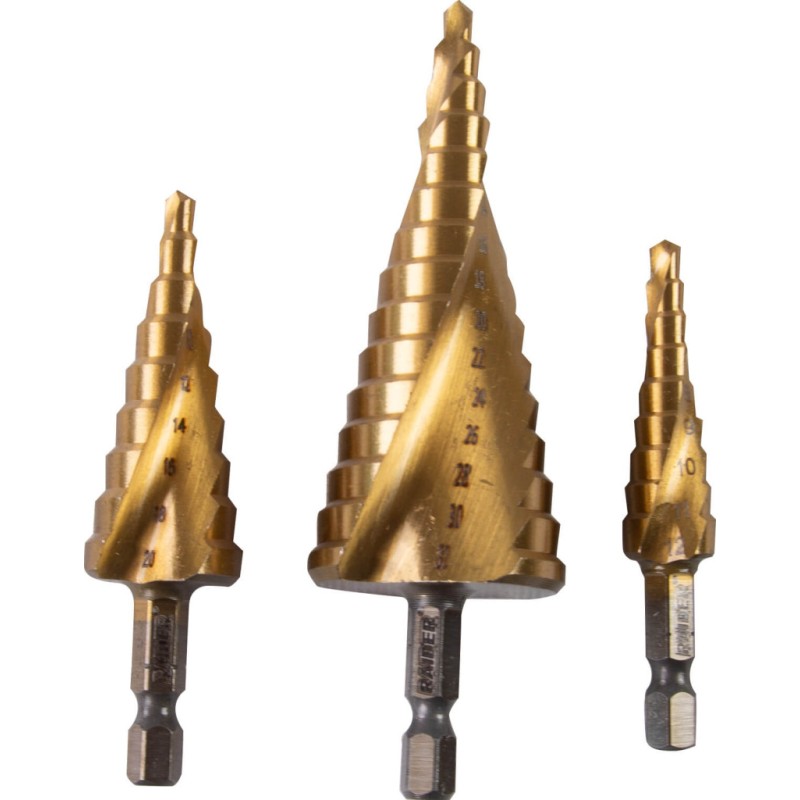 Burghiu conic in trepte Ø4-12,4-20,4-32mm Set