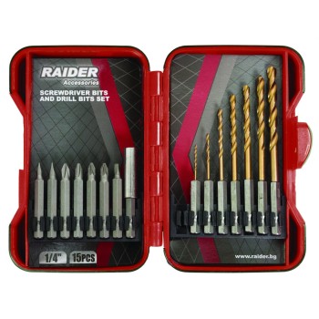 Set biti si burghie pt. surubelnita 15pcs