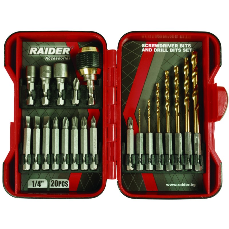 Set biti si burghie pt. surubelnita 20pcs