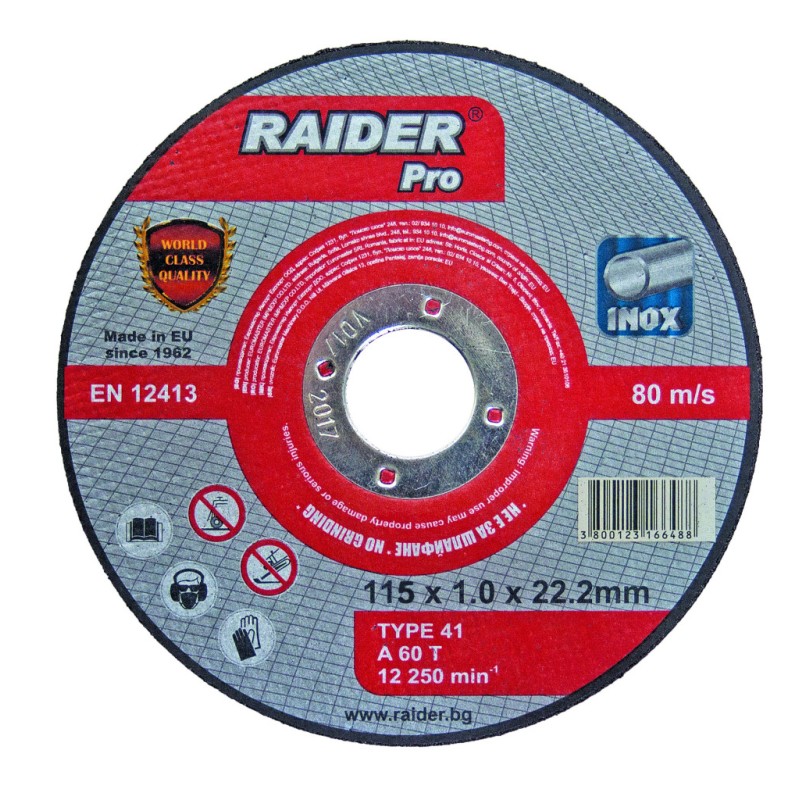 Disc pentru taiat metal 115х2.5х22.2mm RDP