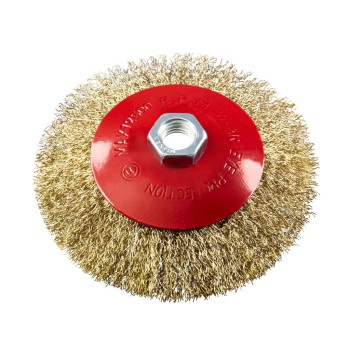 Perie conica din sarma alamita ø125mm pt polizor unghiular