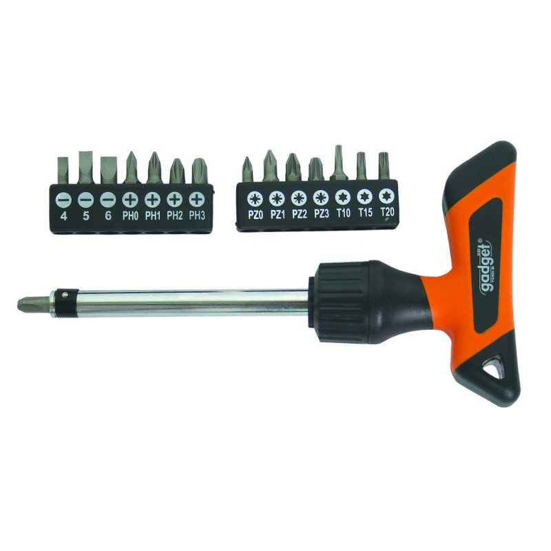 Surubelnita cu clichet ,maner “T” cu biti , 16pcs set