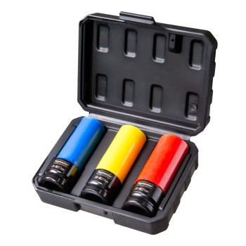 Cheie tubulara impact adanca 3 buc. 17, 19, 21mm TMP