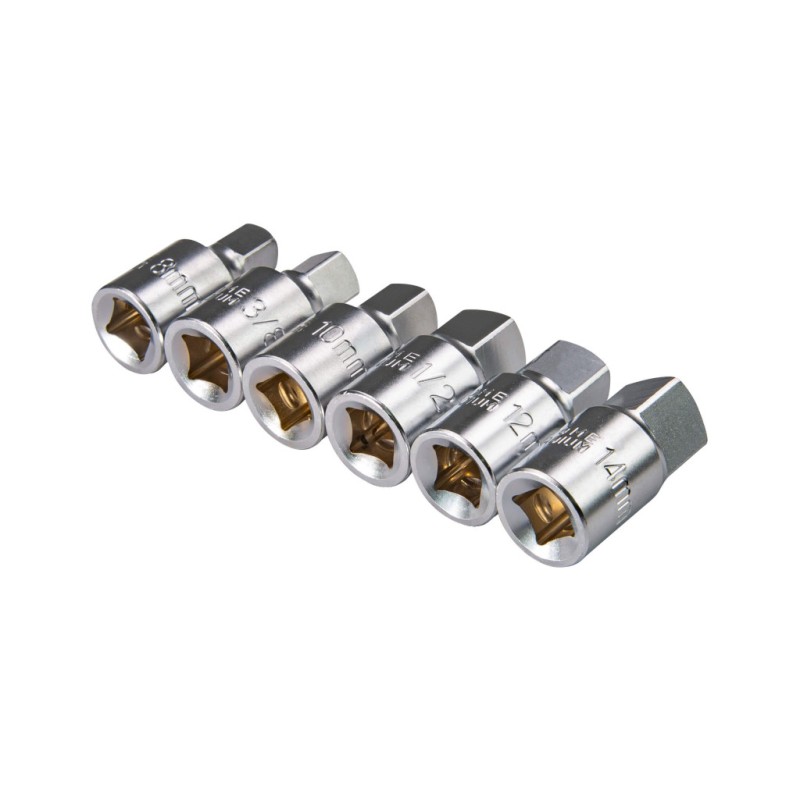 Set 6 buc biti 3/8" - 6, 8, 10, 12mm, 3/8", 1/2" TMP