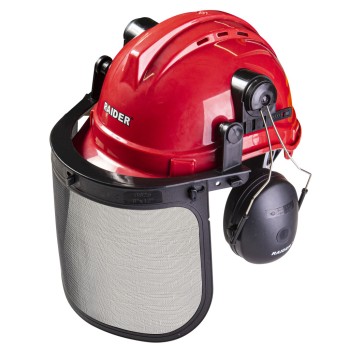 Casca de protectie, viziera cu plasa si protectie urechi RD