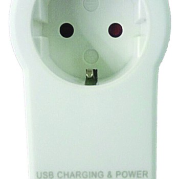 Adaptor priza Schuko cu incarcator 2xUSB 2.1A MK