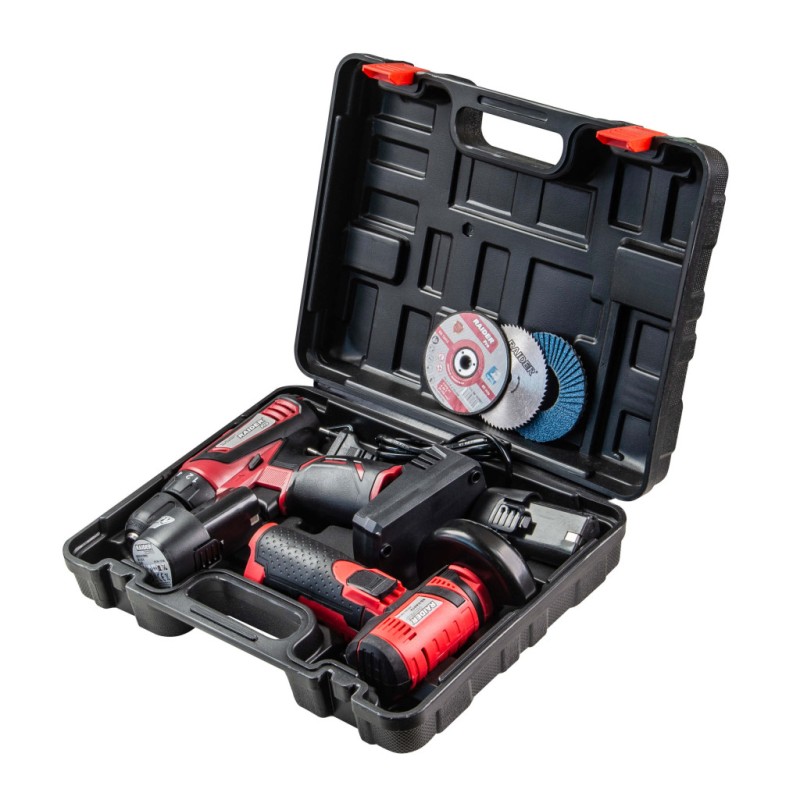 Set Polizor unghiular si bormasina 12V 2x2Ah RDP-CDLCAG03