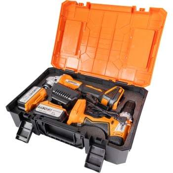 Polizor ungh. si mas. gaurit cu percutie 18V 2x4Ah BK-AGCDL2