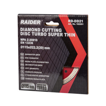 Disc diamantat TURBO super-subtire 115x22.2 mm RD-DD21