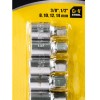 Set 6 buc biti 3/8" - 6, 8, 10, 12mm, 3/8", 1/2" TMP