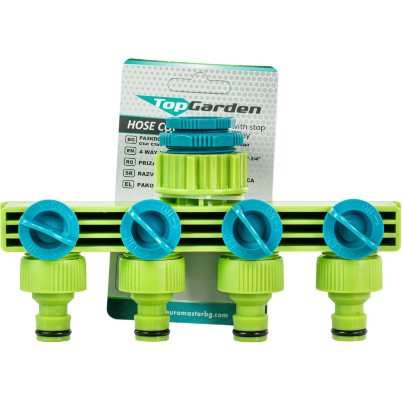 Mufa conector furtun 4 cai cu stop 1/2-3/4 TG