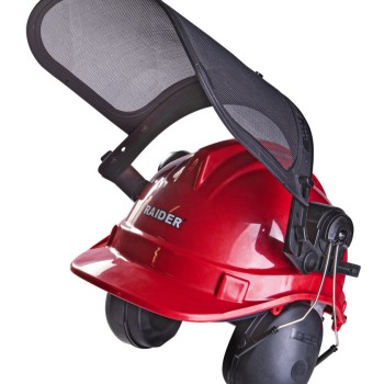 Casca de protectie, viziera cu plasa si protectie urechi RD
