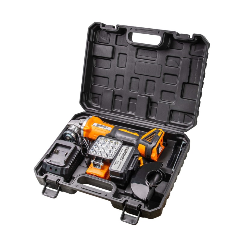 Polizor unghiular fara perii Ø125mm18V
4Ah16LED2USB BK-BAG72