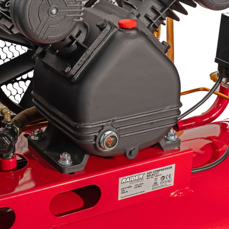 Compresor aer pe curea 100l 1.5kW 170l/min 2pistoane RD-AC17