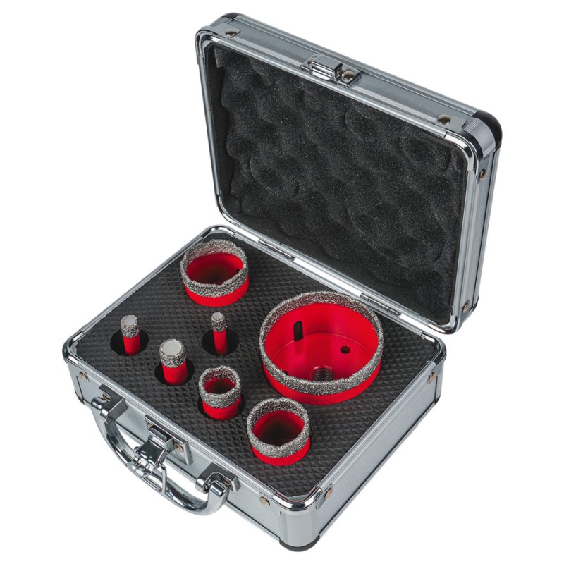 Set de carote diamantate dry M14 Ø8-68mm AL Case