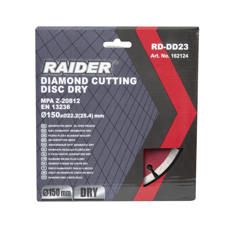 Disc diamantat segmentat DRY 150x22.2mm RD-DD23