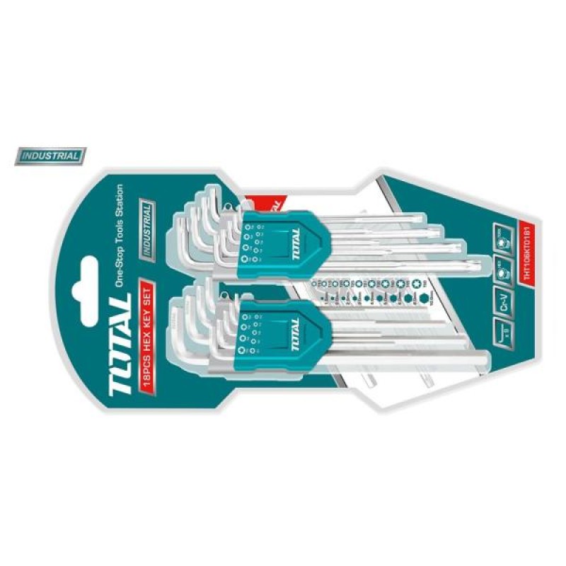 TOTAL - SET 18 CHEI IMBUS HEX&TORX (INDUSTRIAL)