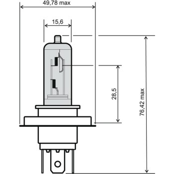 BEC FAR H4  - 12V 35/35W (3 picioare)