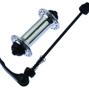 BUTUC FATA - ALUMINIU Gauri: 36  -  Argintiu Lungime QR: 112mm   - Ax: 9mm Cale rulare: Bile de Otel