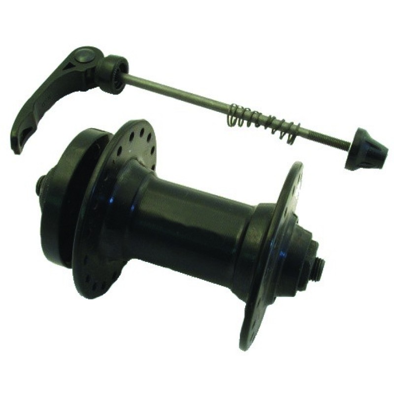 BUTUC FATA - ALUMINIU Gauri: 32 (frana disc)  -  Negru Anodizat Lungime QR: 112mm  - Ax: 9mm  Cale r